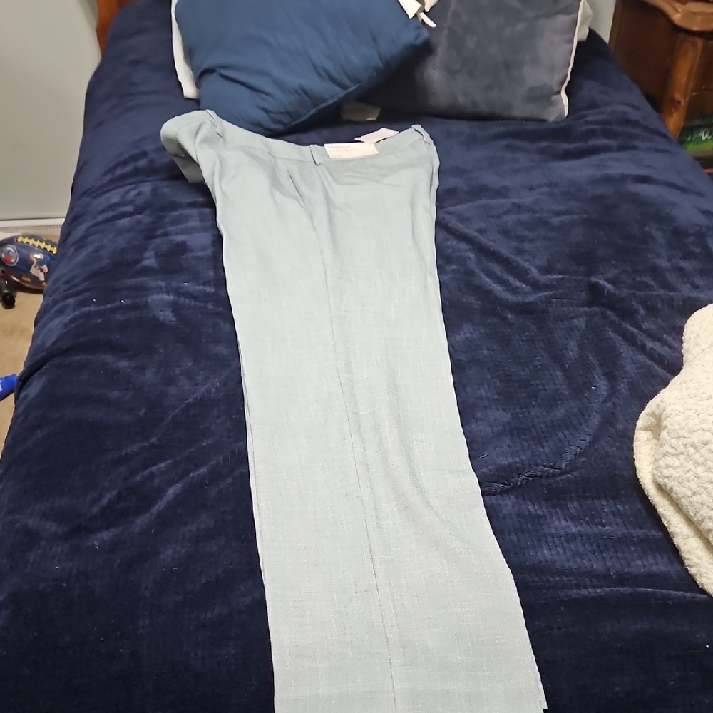 Ann Taylor Mid Rise Straight Leg Pants - Soft Blue